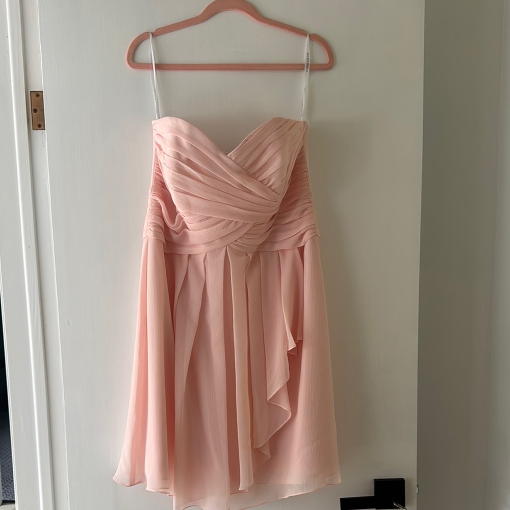 David's Bridal Pink Chiffon Dress
